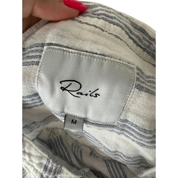 RAILS White Blue Striped Drop Waist Dress Size Medium - Picture 6 of 6